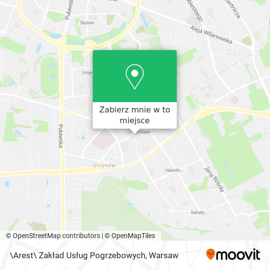 Mapa \Arest\ Zakład Usług Pogrzebowych