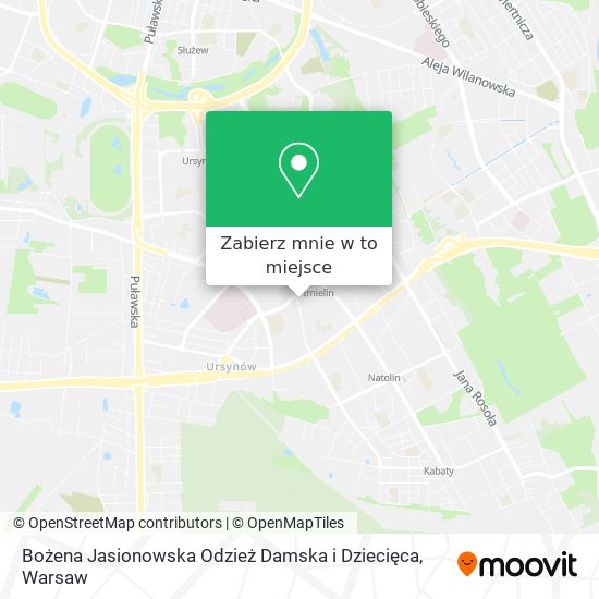 Mapa Bożena Jasionowska Odzież Damska i Dziecięca