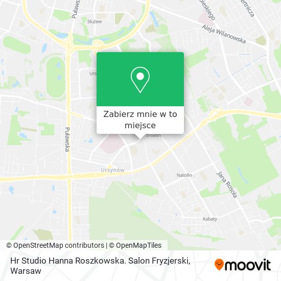 Mapa Hr Studio Hanna Roszkowska. Salon Fryzjerski