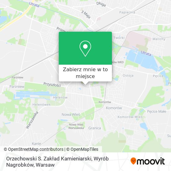 Mapa Orzechowski S. Zakład Kamieniarski, Wyrób Nagrobków