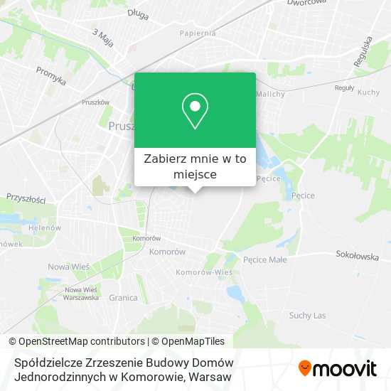 Mapa Spółdzielcze Zrzeszenie Budowy Domów Jednorodzinnych w Komorowie