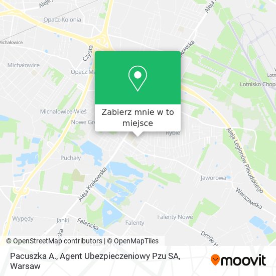 Mapa Pacuszka A., Agent Ubezpieczeniowy Pzu SA