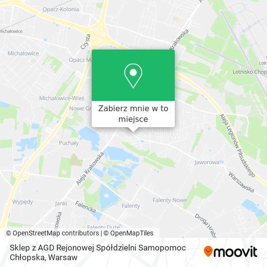 Mapa Sklep z AGD Rejonowej Spółdzielni Samopomoc Chłopska