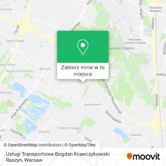 Mapa Usługi Transportowe Bogdan Krawczykowski Raszyn