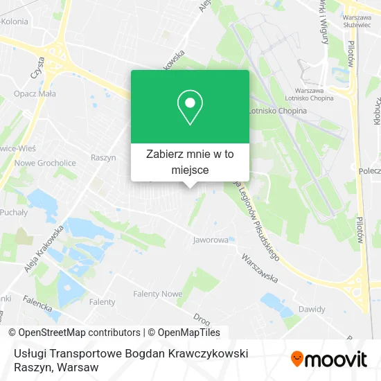 Mapa Usługi Transportowe Bogdan Krawczykowski Raszyn