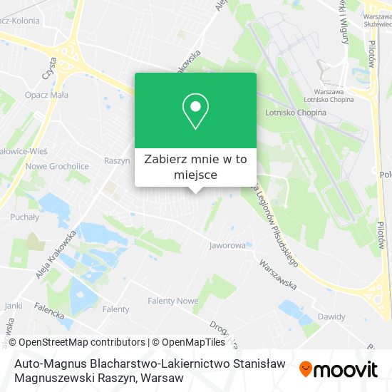 Mapa Auto-Magnus Blacharstwo-Lakiernictwo Stanisław Magnuszewski Raszyn