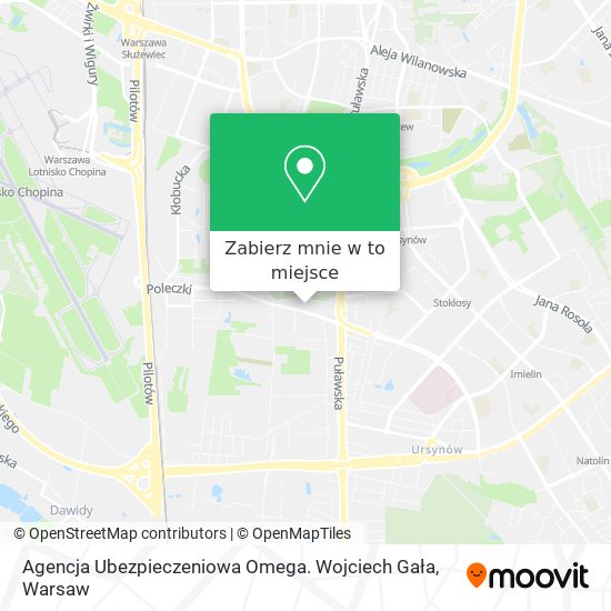 Mapa Agencja Ubezpieczeniowa Omega. Wojciech Gała