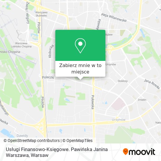 Mapa Usługi Finansowo-Księgowe. Pawińska Janina Warszawa