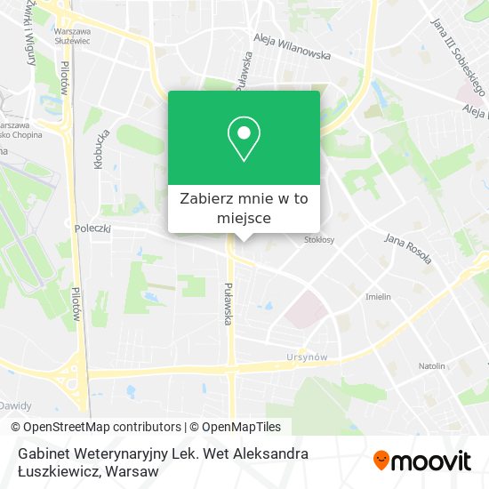 Mapa Gabinet Weterynaryjny Lek. Wet Aleksandra Łuszkiewicz