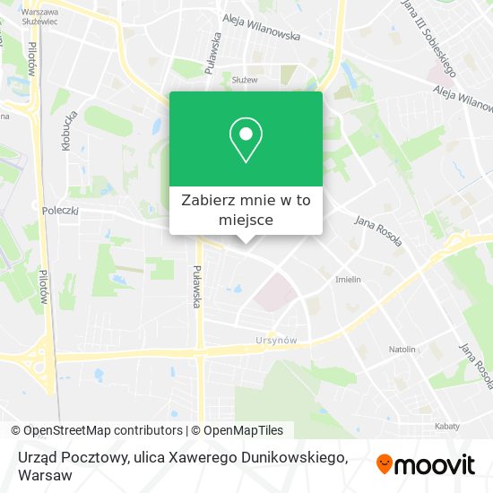 Mapa Urząd Pocztowy, ulica Xawerego Dunikowskiego