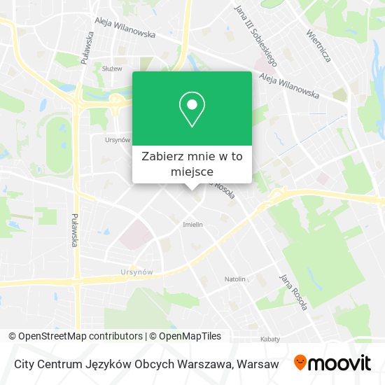 Mapa City Centrum Języków Obcych Warszawa