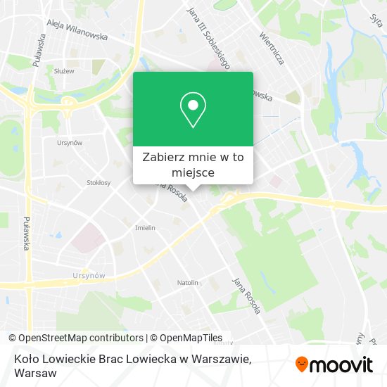 Mapa Koło Lowieckie Brac Lowiecka w Warszawie