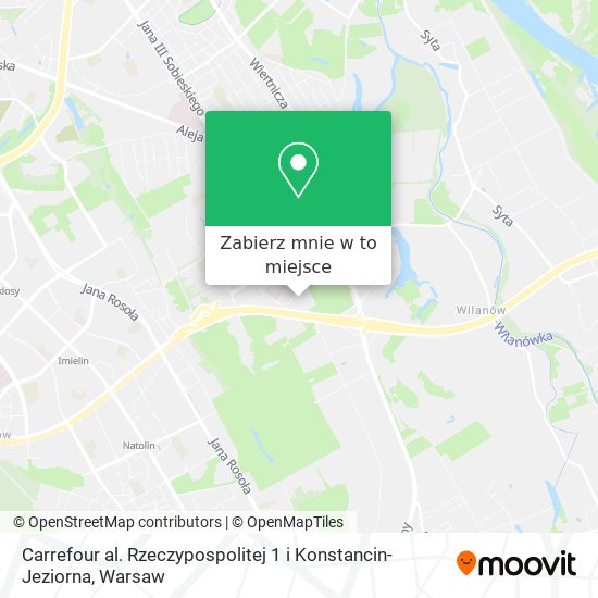 Mapa Carrefour al. Rzeczypospolitej 1 i Konstancin-Jeziorna