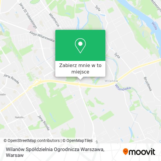 Mapa Wilanów Spółdzielnia Ogrodnicza Warszawa