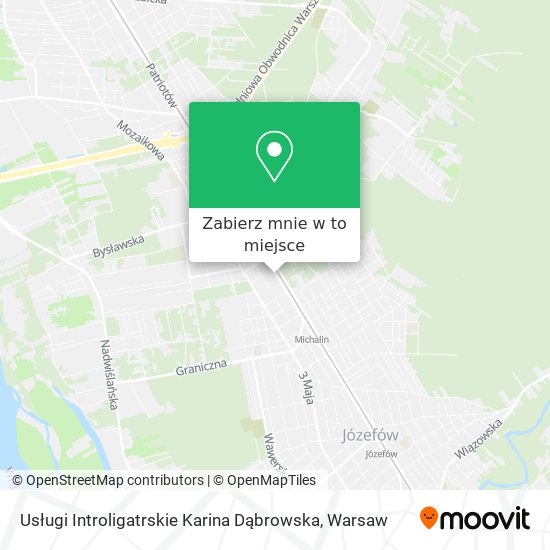 Mapa Usługi Introligatrskie Karina Dąbrowska