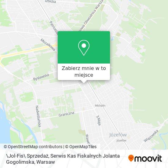 Mapa \Jol-Fis\ Sprzedaż, Serwis Kas Fiskalnych Jolanta Gogolimska