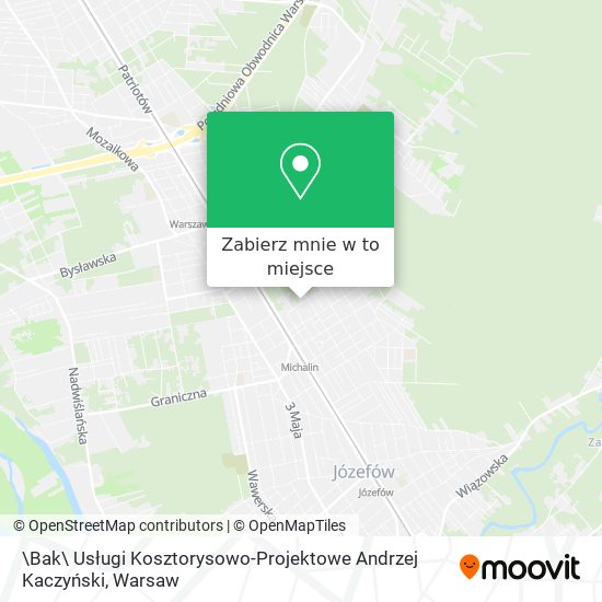 Mapa \Bak\ Usługi Kosztorysowo-Projektowe Andrzej Kaczyński