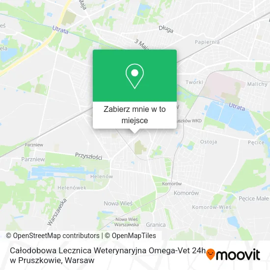 Mapa Całodobowa Lecznica Weterynaryjna Omega-Vet 24h w Pruszkowie