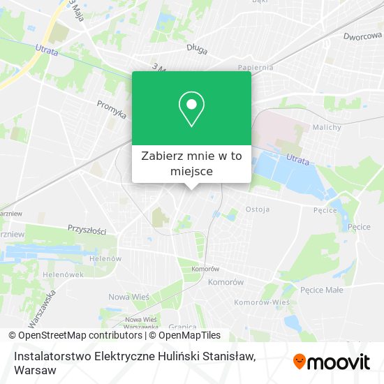 Mapa Instalatorstwo Elektryczne Huliński Stanisław