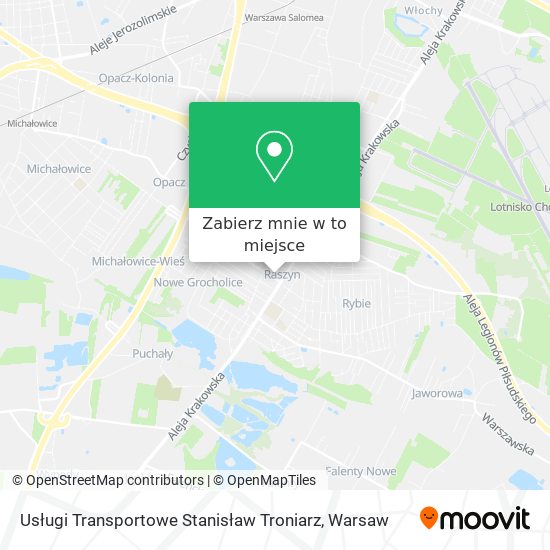 Mapa Usługi Transportowe Stanisław Troniarz