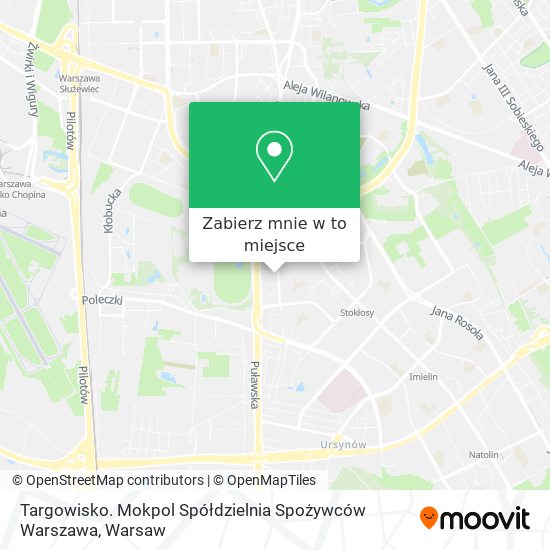 Mapa Targowisko. Mokpol Spółdzielnia Spożywców Warszawa