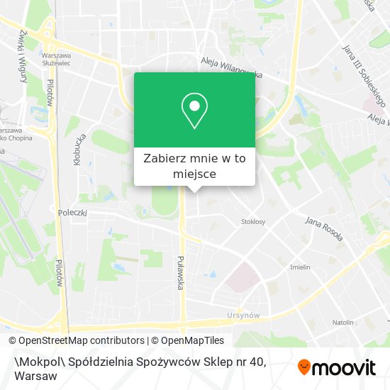 Mapa \Mokpol\ Spółdzielnia Spożywców Sklep nr 40