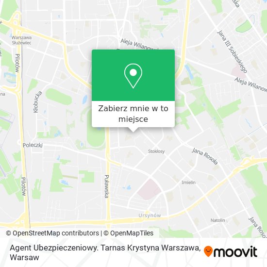 Mapa Agent Ubezpieczeniowy. Tarnas Krystyna Warszawa