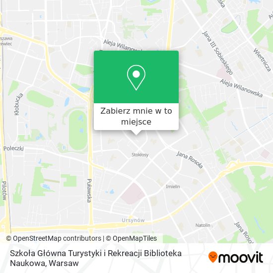 Mapa Szkoła Główna Turystyki i Rekreacji Biblioteka Naukowa