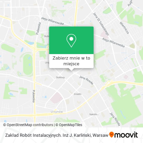 Mapa Zakład Robót Instalacyjnych. Inż J. Karliński