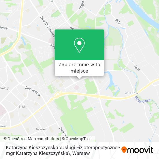 Mapa Katarzyna Kieszczyńska \Usługi Fizjoterapeutyczne - mgr Katarzyna Kieszczyńska\