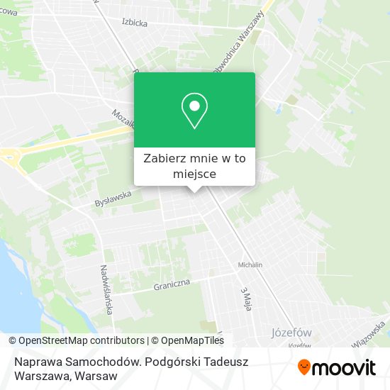 Mapa Naprawa Samochodów. Podgórski Tadeusz Warszawa