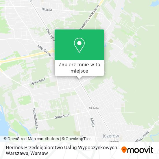 Mapa Hermes Przedsiębiorstwo Usług Wypoczynkowych Warszawa