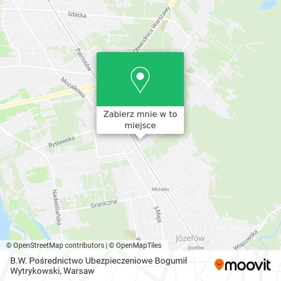 Mapa B.W. Pośrednictwo Ubezpieczeniowe Bogumił Wytrykowski