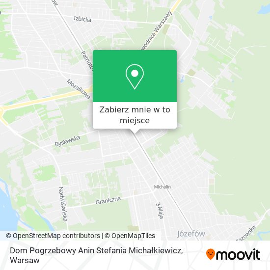 Mapa Dom Pogrzebowy Anin Stefania Michałkiewicz