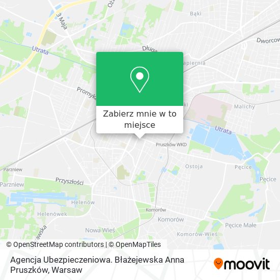 Mapa Agencja Ubezpieczeniowa. Błażejewska Anna Pruszków