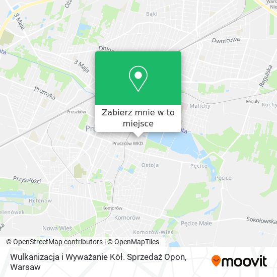 Mapa Wulkanizacja i Wyważanie Kół. Sprzedaż Opon