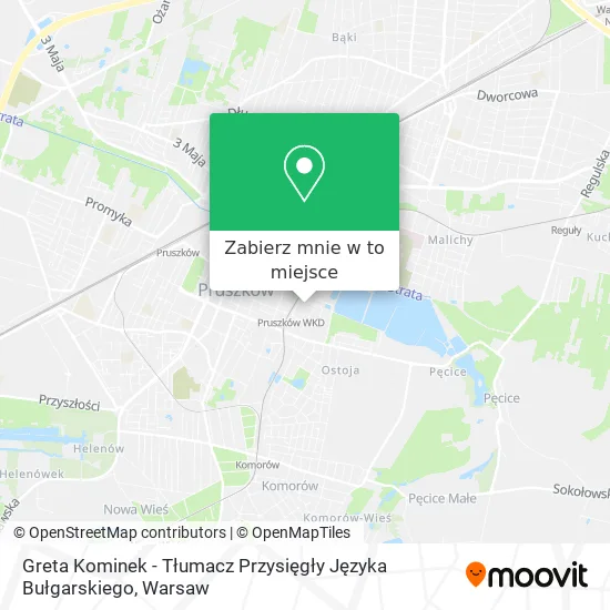 Mapa Greta Kominek - Tłumacz Przysięgły Języka Bułgarskiego