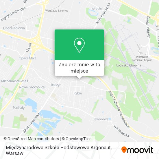 Mapa Międzynarodowa Szkoła Podstawowa Argonaut