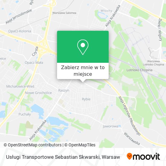 Mapa Usługi Transportowe Sebastian Skwarski