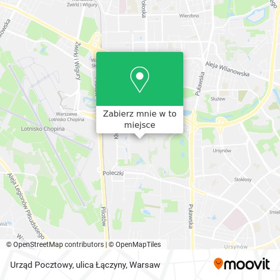 Mapa Urząd Pocztowy, ulica Łączyny