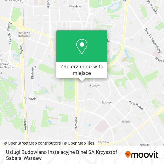 Mapa Usługi Budowlano Instalacyjne Binel SA Krzysztof Sabała