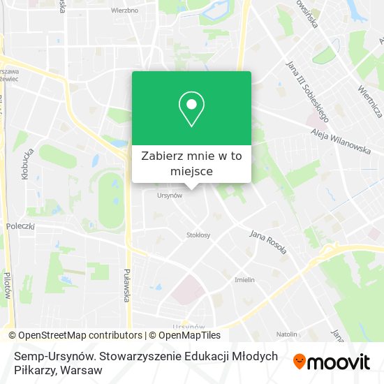 Mapa Semp-Ursynów. Stowarzyszenie Edukacji Młodych Piłkarzy