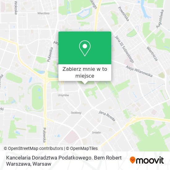 Mapa Kancelaria Doradztwa Podatkowego. Bem Robert Warszawa