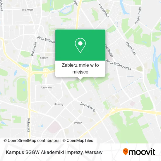 Mapa Kampus SGGW Akademiki Imprezy