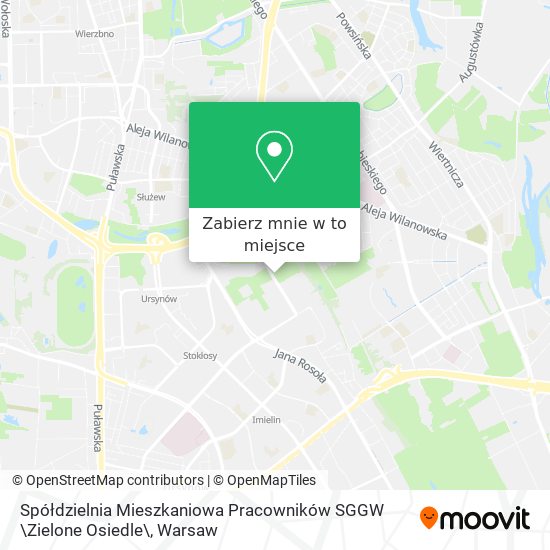 Mapa Spółdzielnia Mieszkaniowa Pracowników SGGW \Zielone Osiedle\