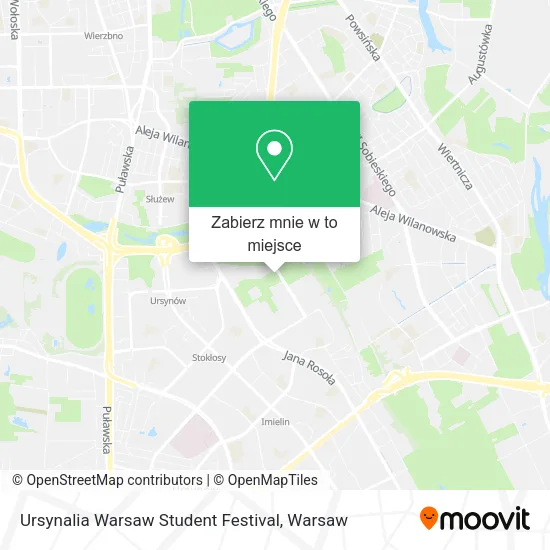 Mapa Ursynalia Warsaw Student Festival