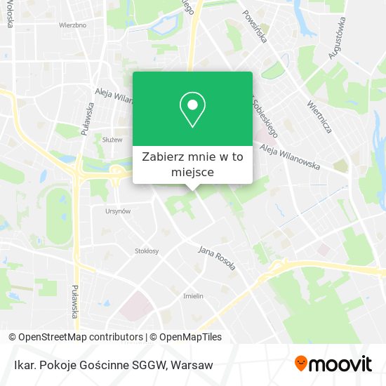 Mapa Ikar. Pokoje Gościnne SGGW