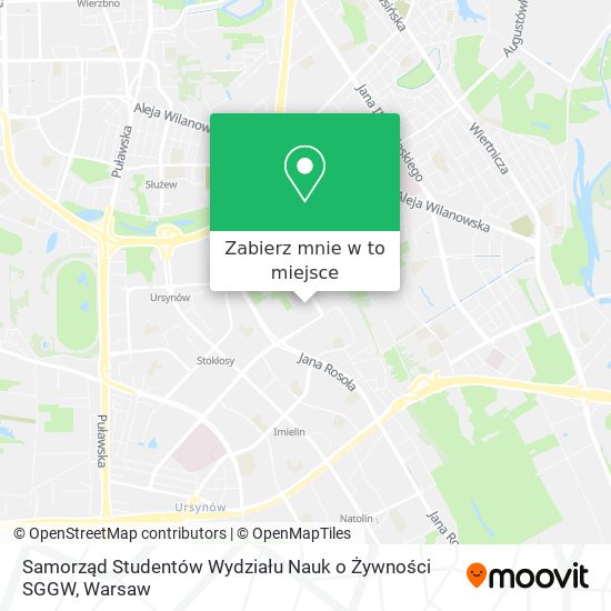 Mapa Samorząd Studentów Wydziału Nauk o Żywności SGGW