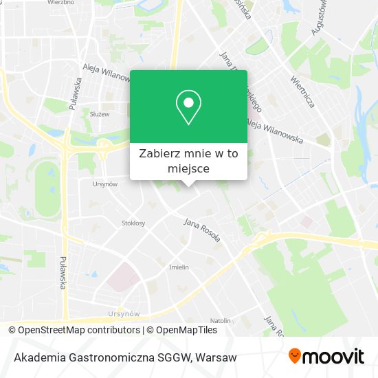 Mapa Akademia Gastronomiczna SGGW