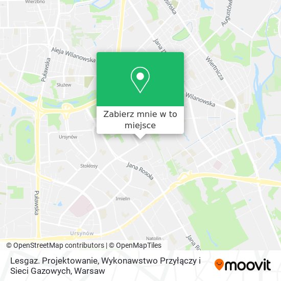 Mapa Lesgaz. Projektowanie, Wykonawstwo Przyłączy i Sieci Gazowych